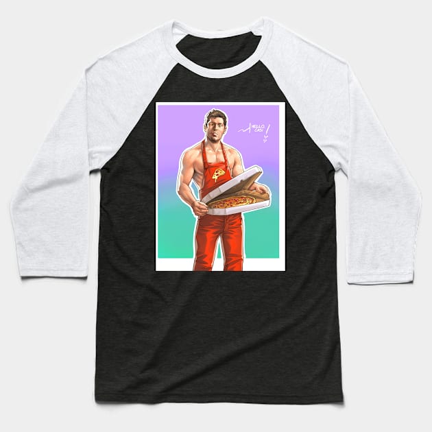 Dean Pizza Man Baseball T-Shirt by GioGui